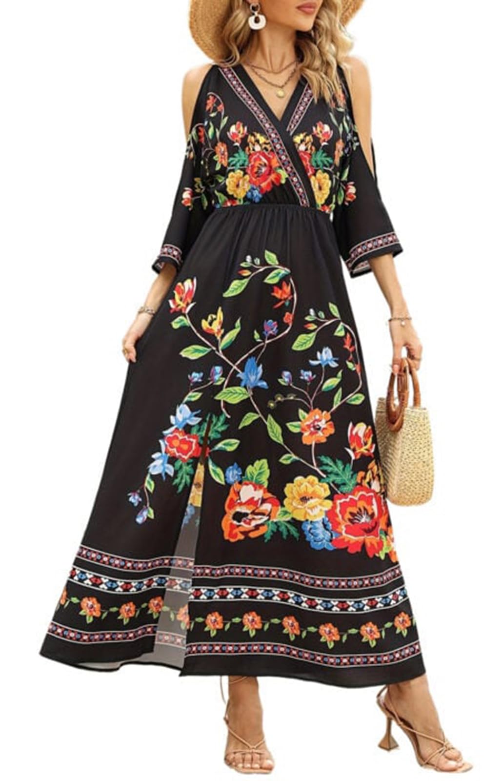 SheKiss 2026 Women's Casual Summer Floral Long Maxi Dresses Floor Length Sleeveless Plus Size Sundresses