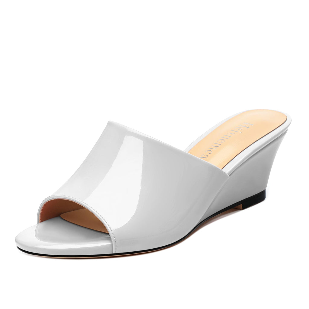 Wedge Sandals for Women Open Toe Wedge Heels Womens Matte High Heel Sandal Round Toe Heeled Wedge Sandals Slip on Casual shoes 2 inch