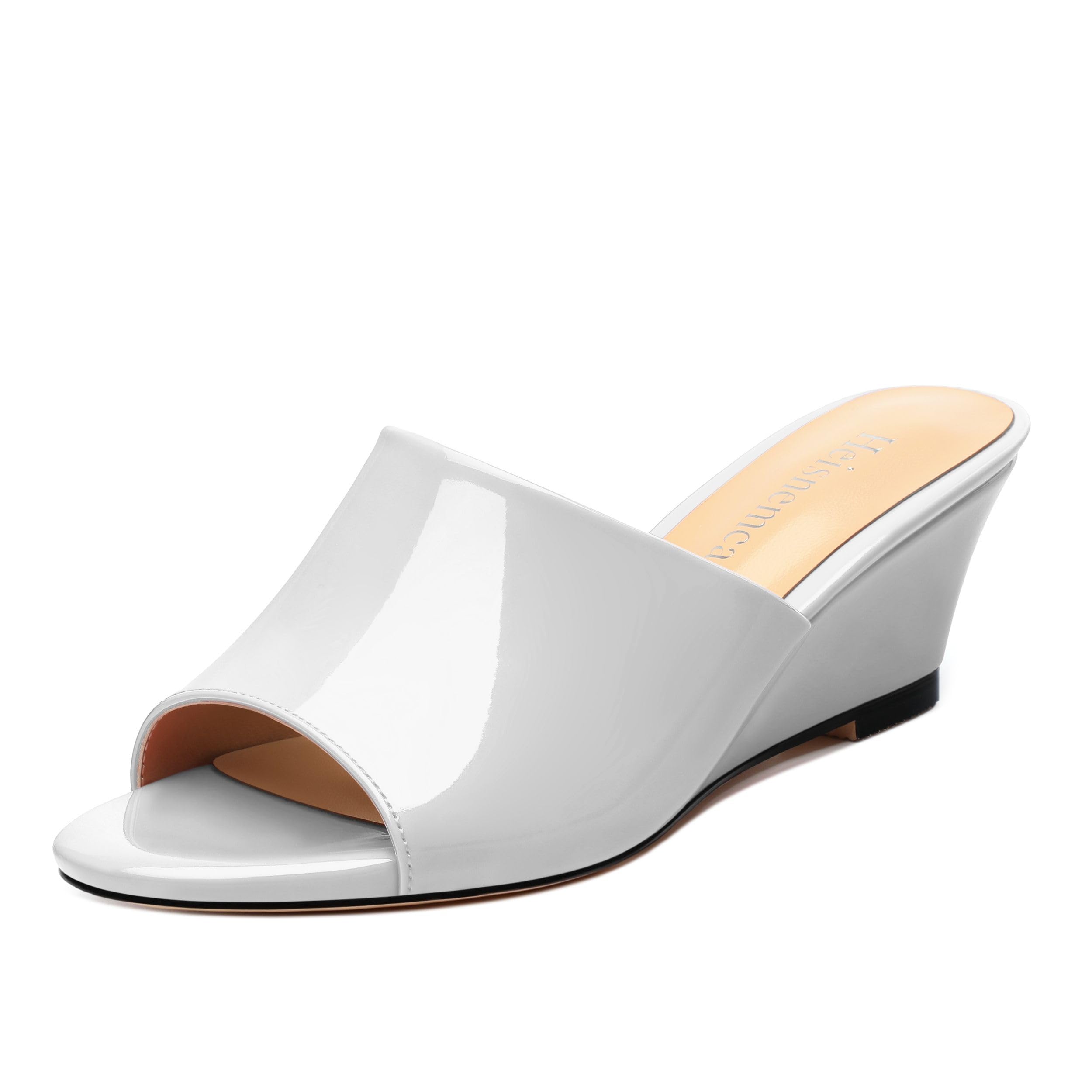 Wedge Sandals for Women Open Toe Wedge Heels Womens Matte High Heel Sandal Round Toe Heeled Wedge Sandals Slip on Casual shoes 2 inch