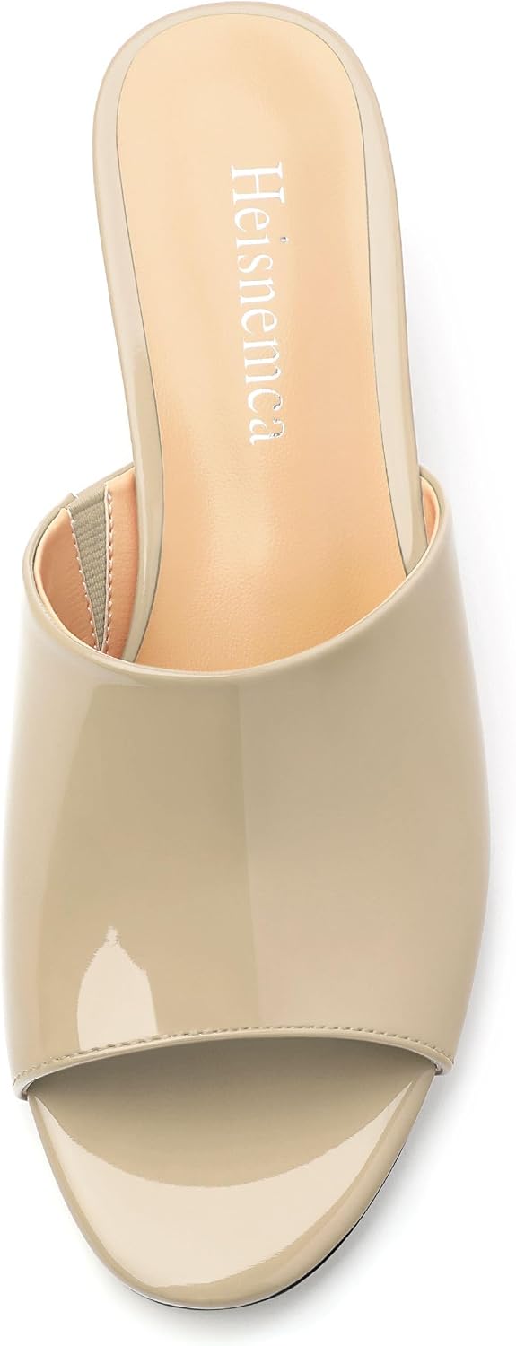 Wedge Sandals for Women Open Toe Wedge Heels Womens Matte High Heel Sandal Round Toe Heeled Wedge Sandals Slip on Casual shoes 2 inch