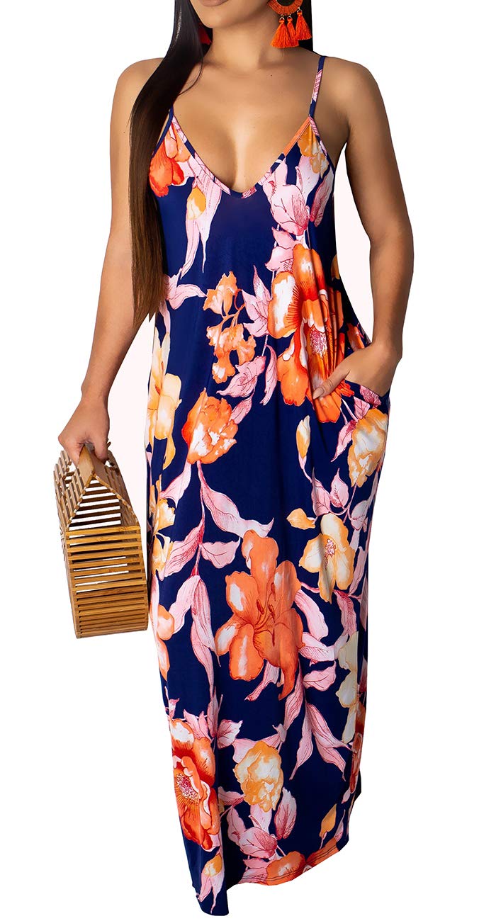 SheKiss 2026 Women's Casual Summer Floral Long Maxi Dresses Floor Length Sleeveless Plus Size Sundresses