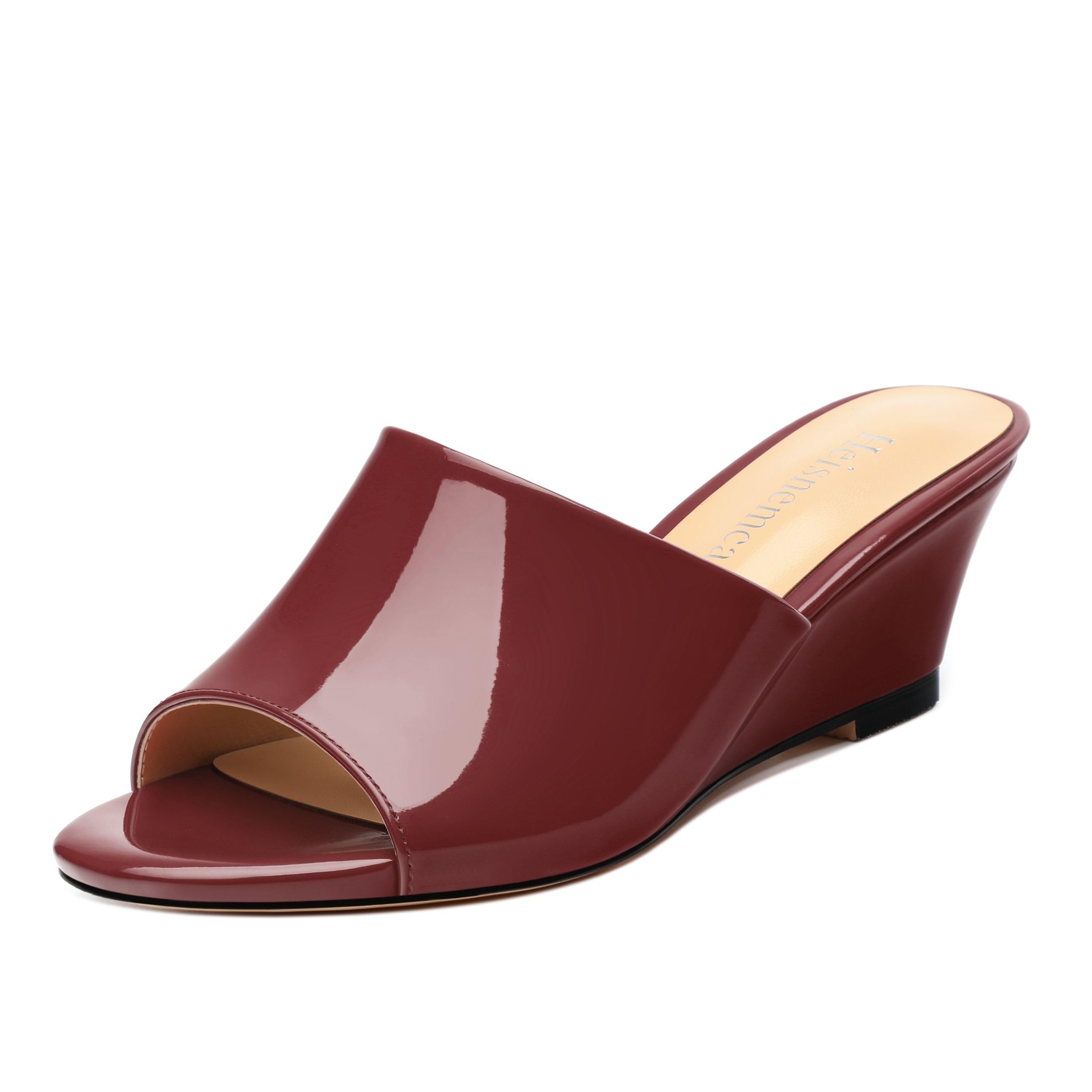 Wedge Sandals for Women Open Toe Wedge Heels Womens Matte High Heel Sandal Round Toe Heeled Wedge Sandals Slip on Casual shoes 2 inch