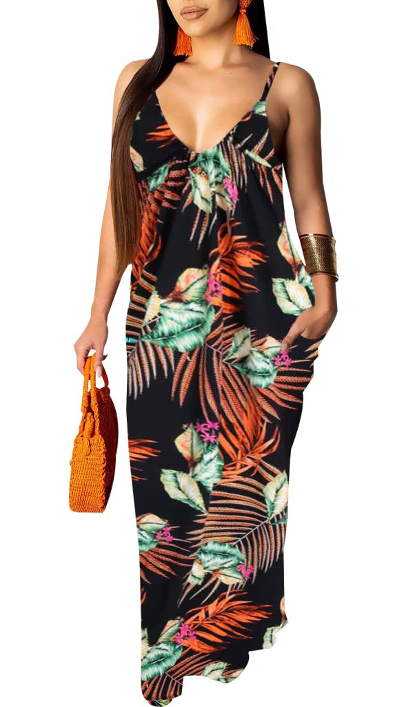 SheKiss 2026 Women's Casual Summer Floral Long Maxi Dresses Floor Length Sleeveless Plus Size Sundresses