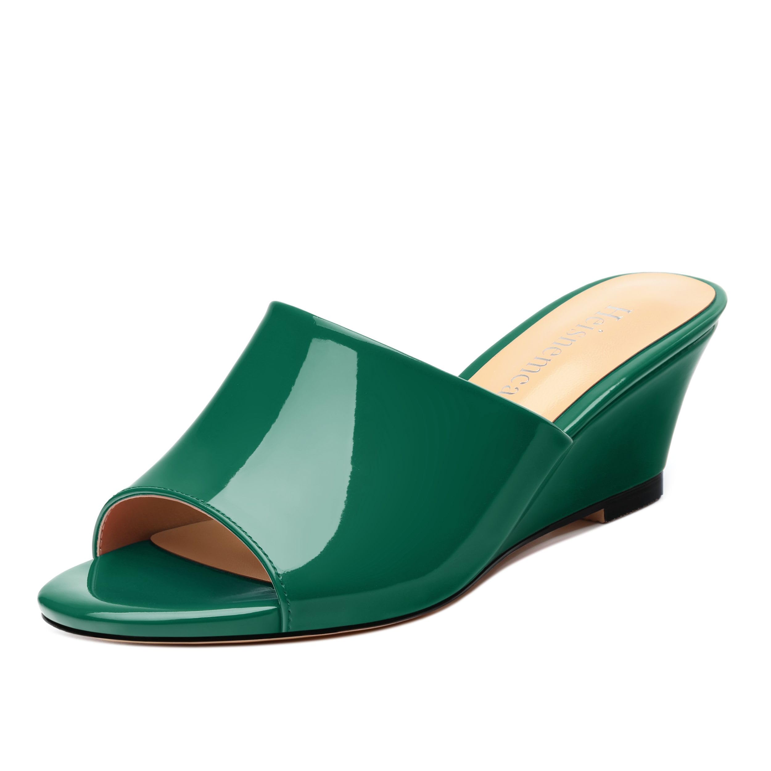 Wedge Sandals for Women Open Toe Wedge Heels Womens Matte High Heel Sandal Round Toe Heeled Wedge Sandals Slip on Casual shoes 2 inch