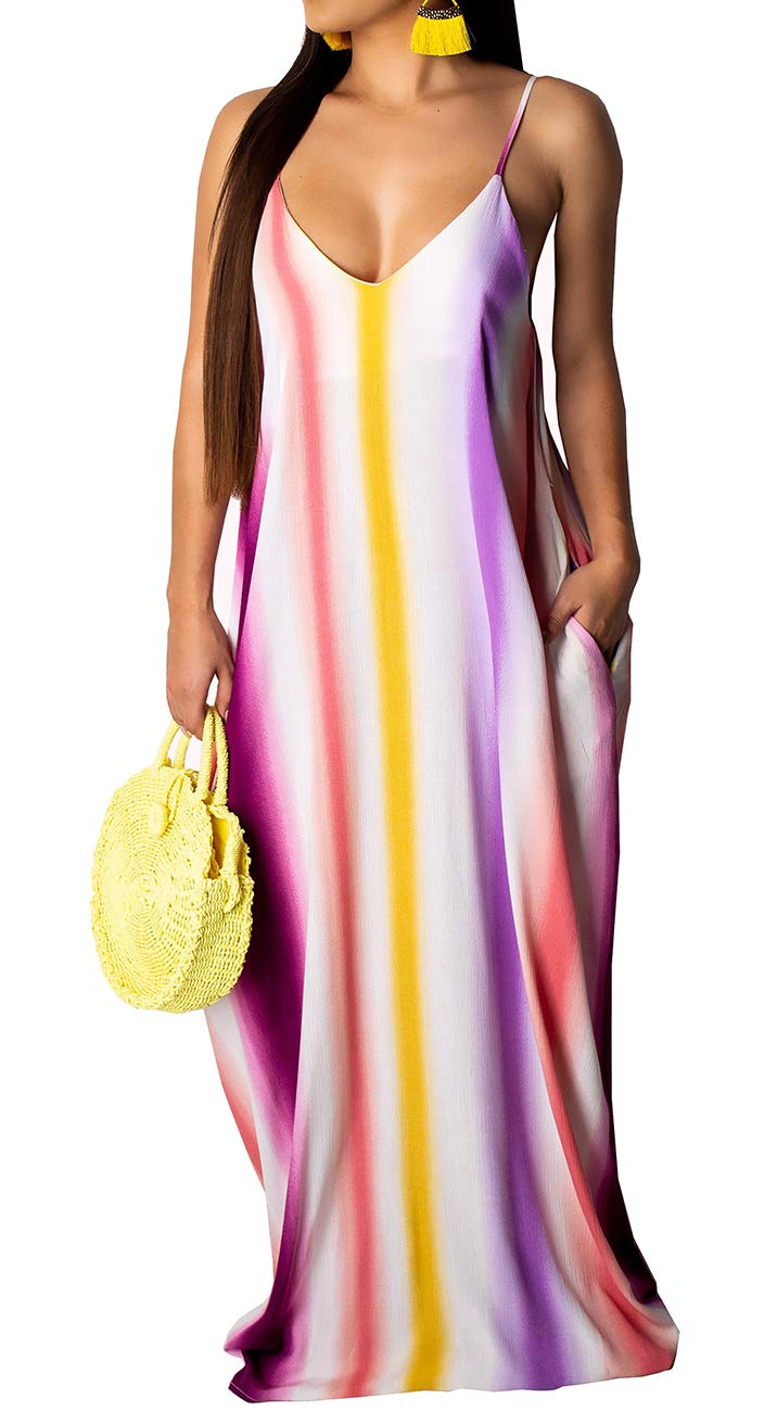 SheKiss 2026 Women's Casual Summer Floral Long Maxi Dresses Floor Length Sleeveless Plus Size Sundresses