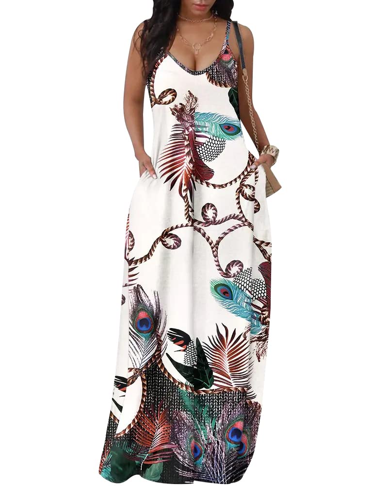 SheKiss 2026 Women's Casual Summer Floral Long Maxi Dresses Floor Length Sleeveless Plus Size Sundresses