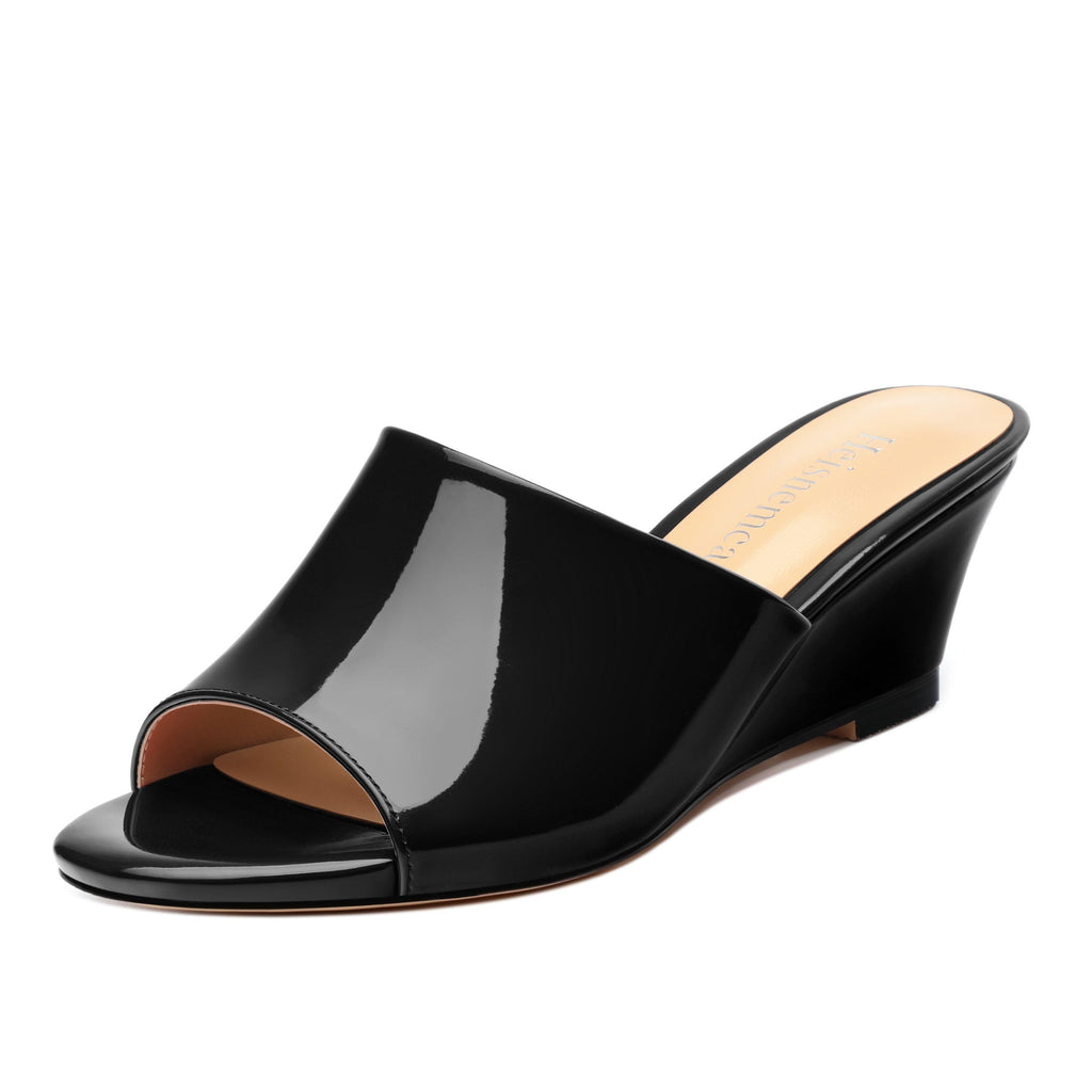 Wedge Sandals for Women Open Toe Wedge Heels Womens Matte High Heel Sandal Round Toe Heeled Wedge Sandals Slip on Casual shoes 2 inch