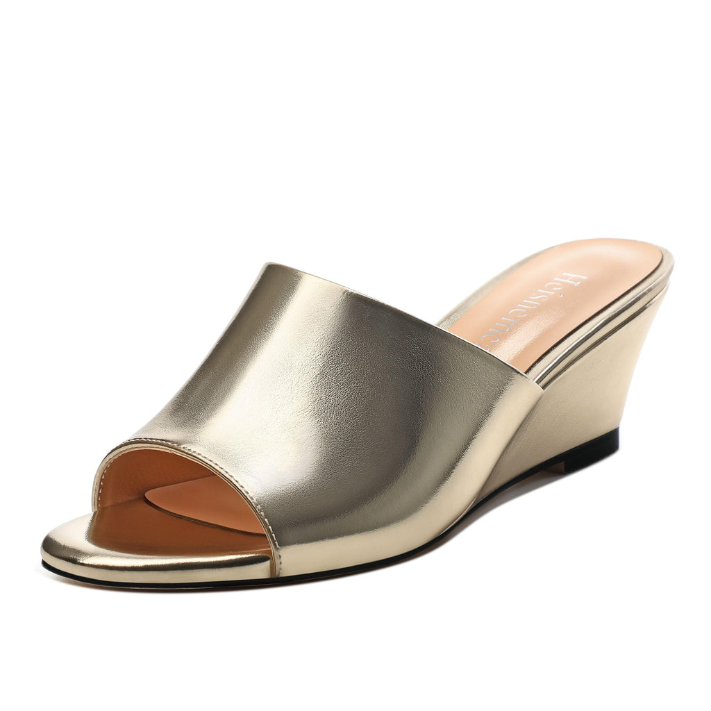 Wedge Sandals for Women Open Toe Wedge Heels Womens Matte High Heel Sandal Round Toe Heeled Wedge Sandals Slip on Casual shoes 2 inch