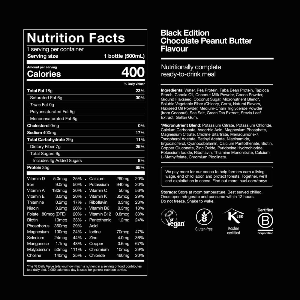 Huel Black Edition Ready-to-Drink | Meal Replacement Protein Shake | Vegan
