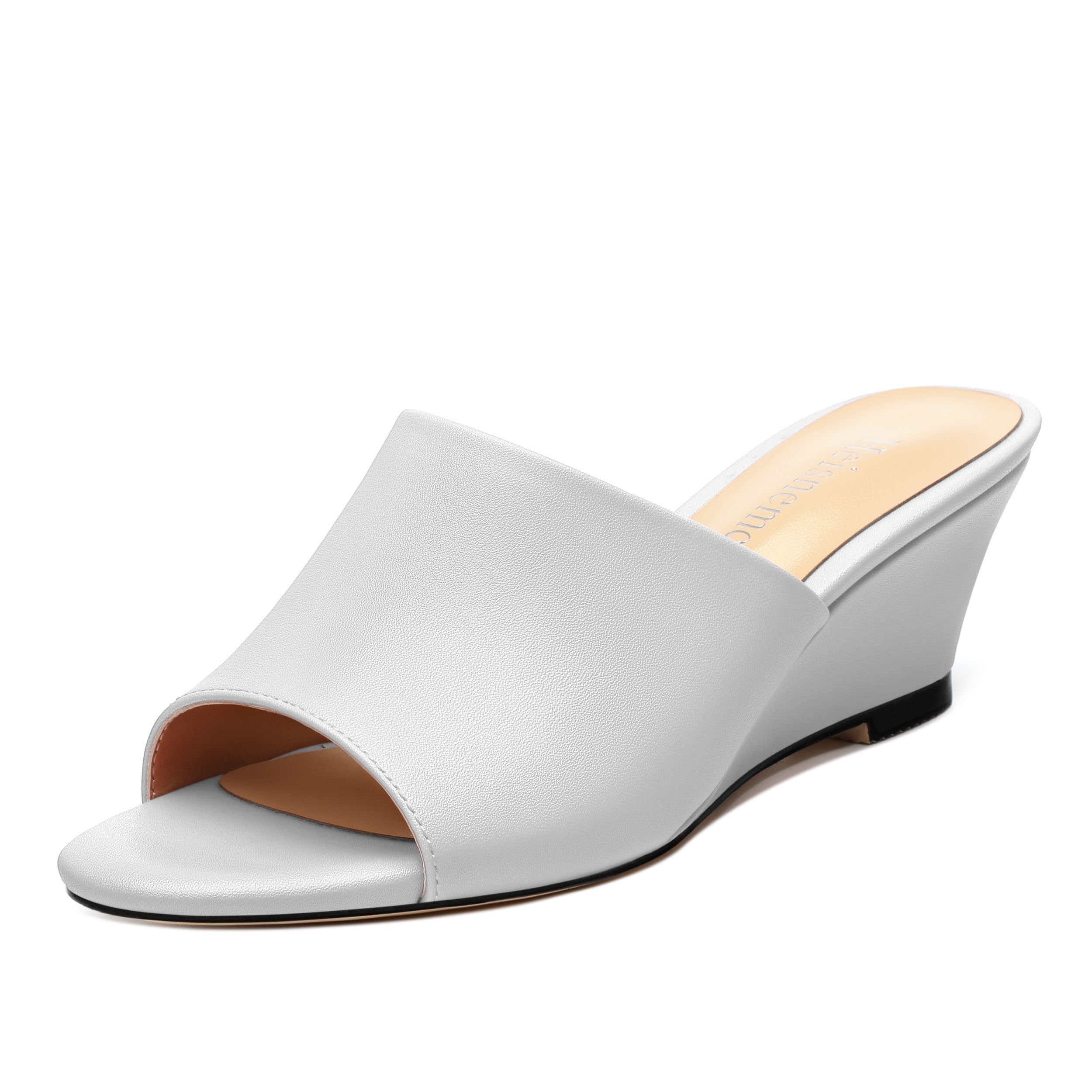 Wedge Sandals for Women Open Toe Wedge Heels Womens Matte High Heel Sandal Round Toe Heeled Wedge Sandals Slip on Casual shoes 2 inch