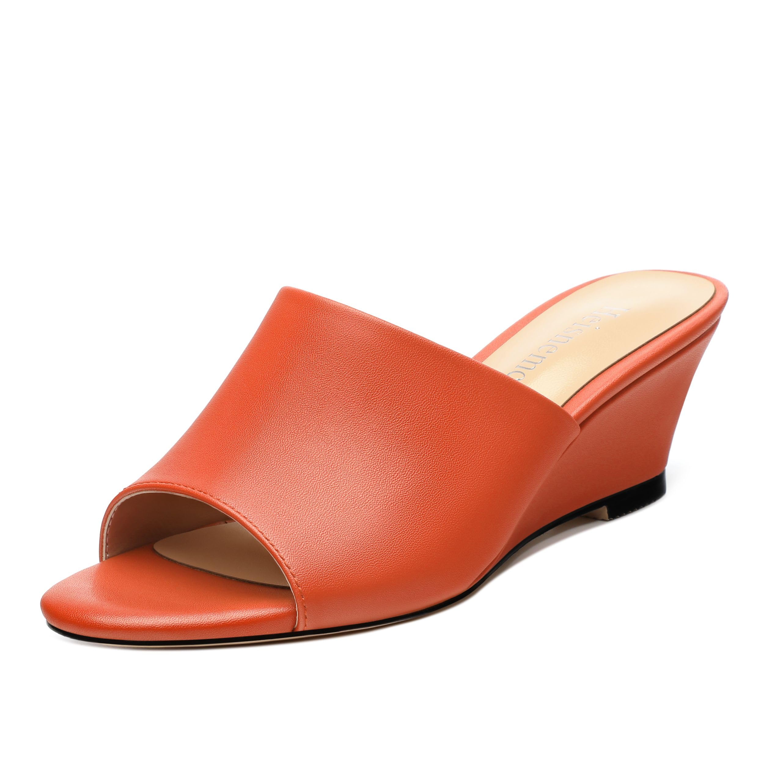 Wedge Sandals for Women Open Toe Wedge Heels Womens Matte High Heel Sandal Round Toe Heeled Wedge Sandals Slip on Casual shoes 2 inch