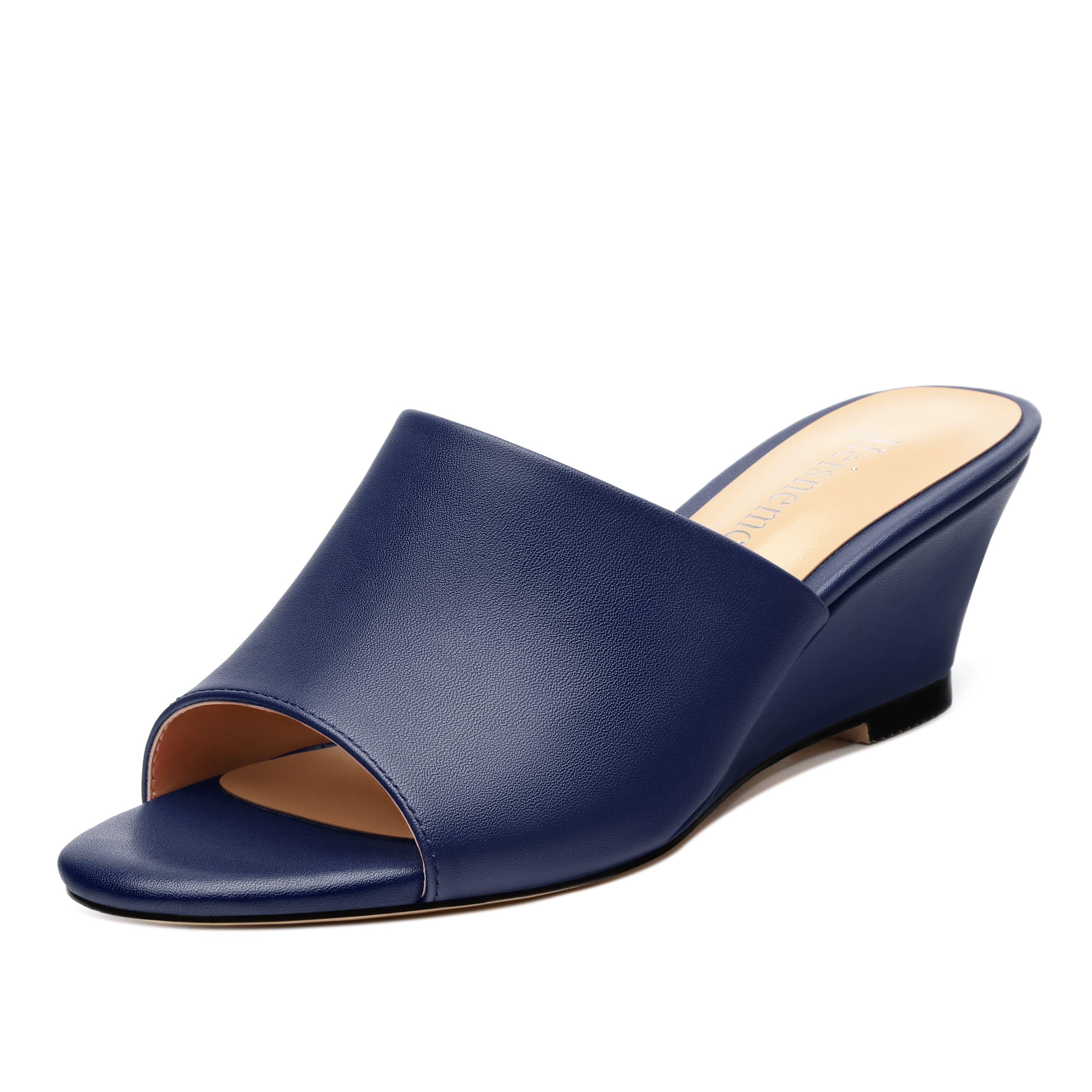 Wedge Sandals for Women Open Toe Wedge Heels Womens Matte High Heel Sandal Round Toe Heeled Wedge Sandals Slip on Casual shoes 2 inch
