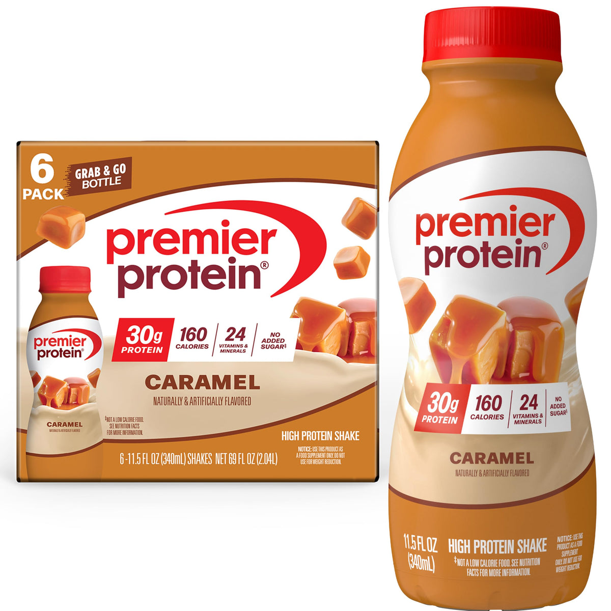 Premier Protein 30g High Protein Shake, Peaches & Cream, 12 Pack