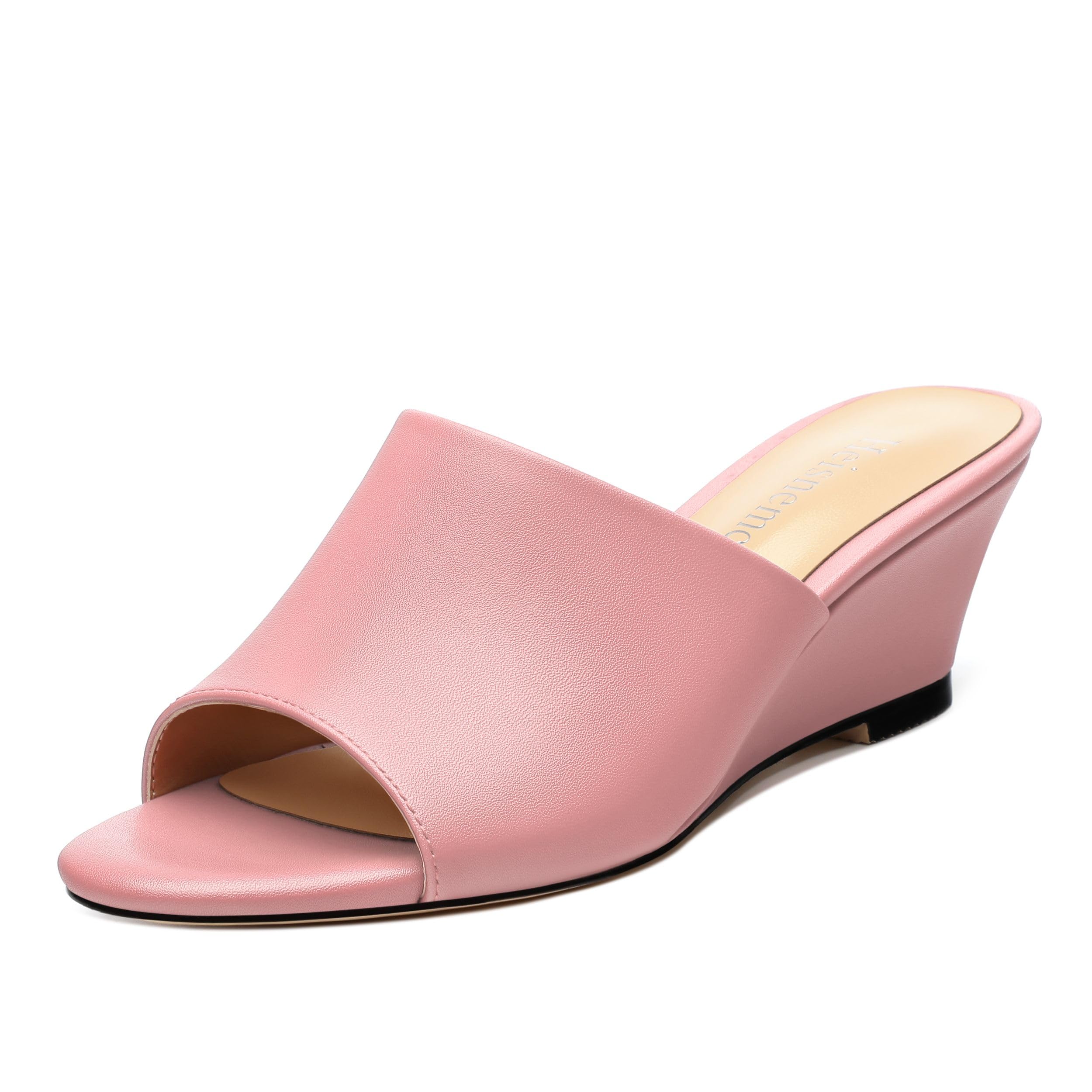 Wedge Sandals for Women Open Toe Wedge Heels Womens Matte High Heel Sandal Round Toe Heeled Wedge Sandals Slip on Casual shoes 2 inch