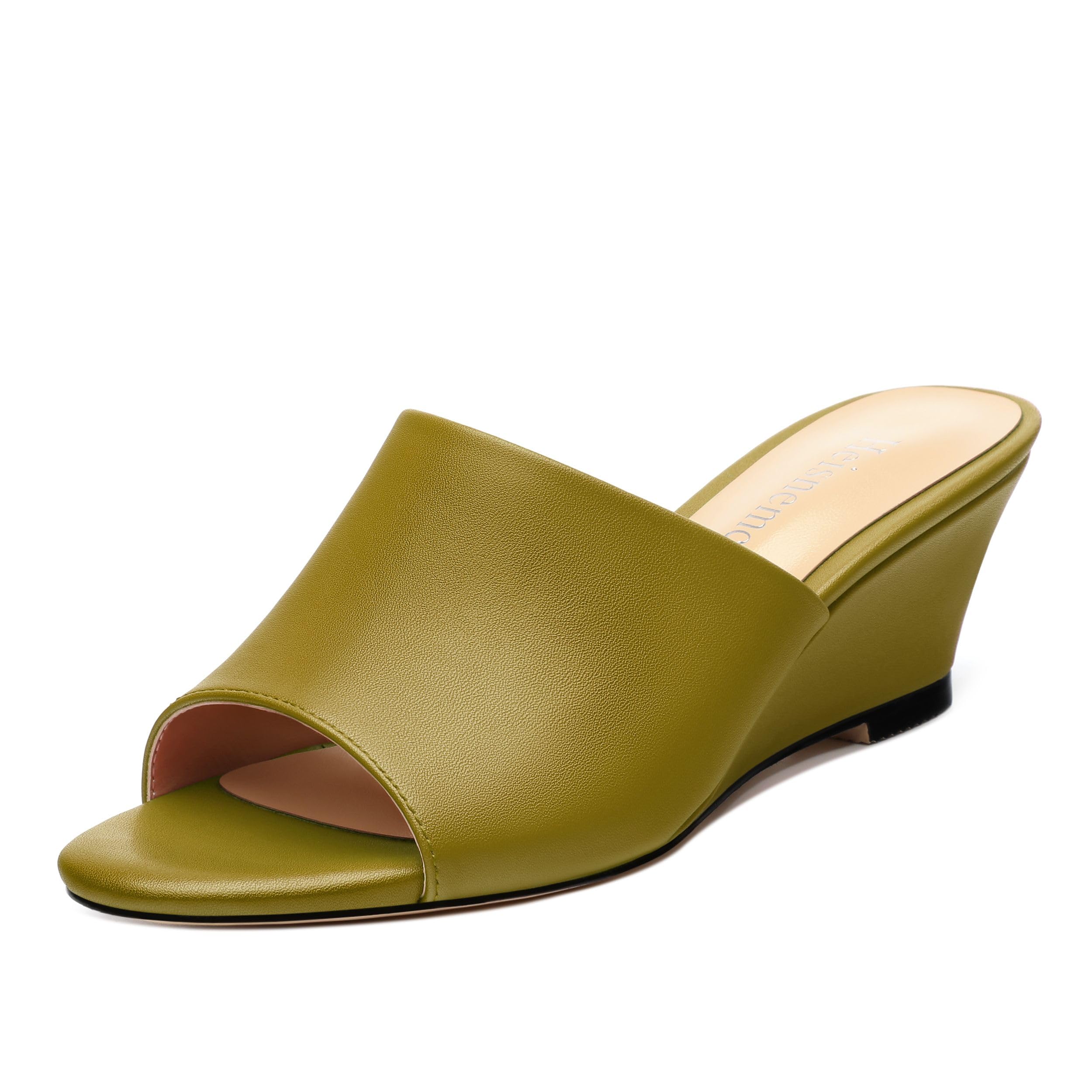 Wedge Sandals for Women Open Toe Wedge Heels Womens Matte High Heel Sandal Round Toe Heeled Wedge Sandals Slip on Casual shoes 2 inch