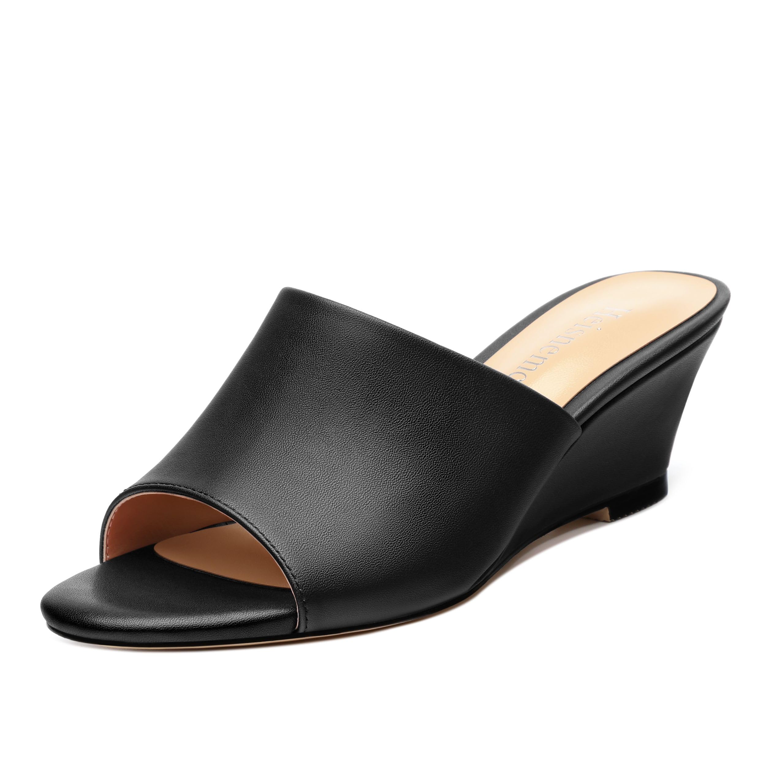 Wedge Sandals for Women Open Toe Wedge Heels Womens Matte High Heel Sandal Round Toe Heeled Wedge Sandals Slip on Casual shoes 2 inch
