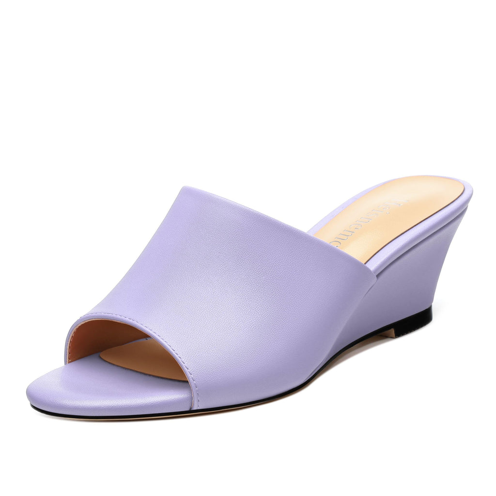 Wedge Sandals for Women Open Toe Wedge Heels Womens Matte High Heel Sandal Round Toe Heeled Wedge Sandals Slip on Casual shoes 2 inch