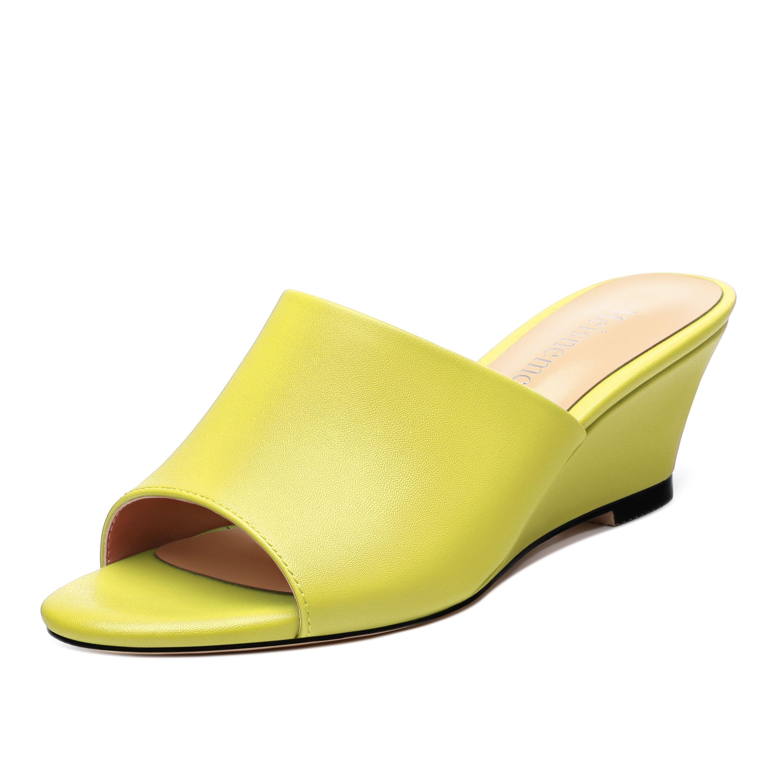 Wedge Sandals for Women Open Toe Wedge Heels Womens Matte High Heel Sandal Round Toe Heeled Wedge Sandals Slip on Casual shoes 2 inch