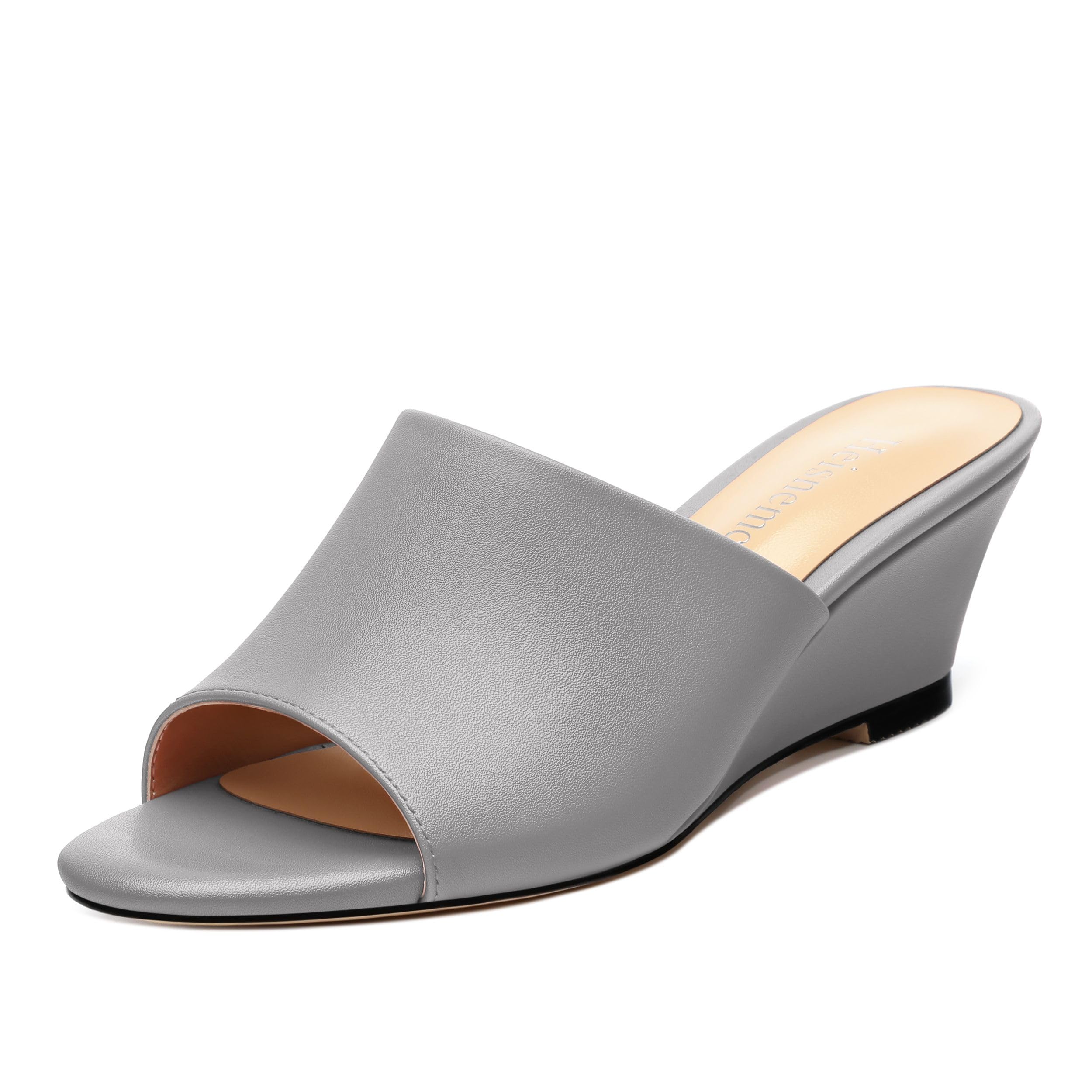Wedge Sandals for Women Open Toe Wedge Heels Womens Matte High Heel Sandal Round Toe Heeled Wedge Sandals Slip on Casual shoes 2 inch